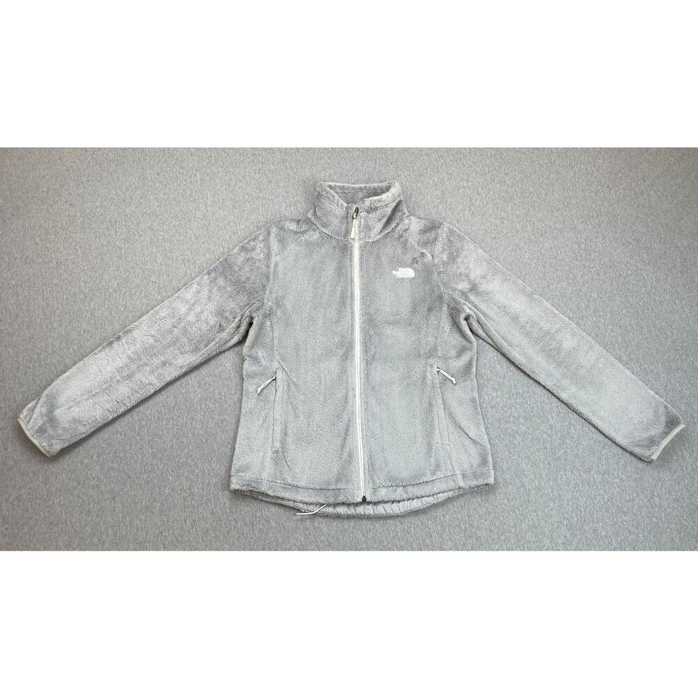 The North Face Jacket Womens Medium Gray Fleece Long Sleeve Full Zip Mock Neck